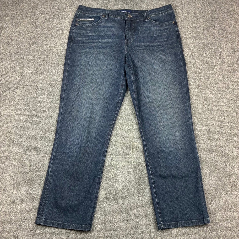 Bandolino Karyn Boyfriend Jeans Dark Wash Blue Denim Straight Leg Womens 10